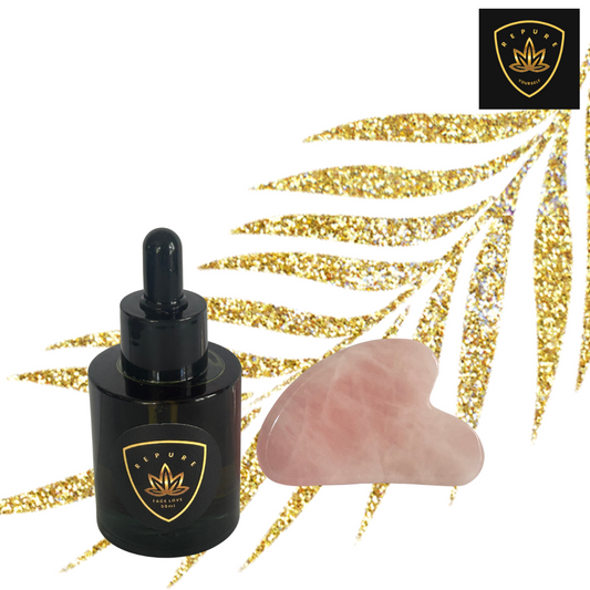 Face Love + Rose Quartz Crystal Gua Sha Duo