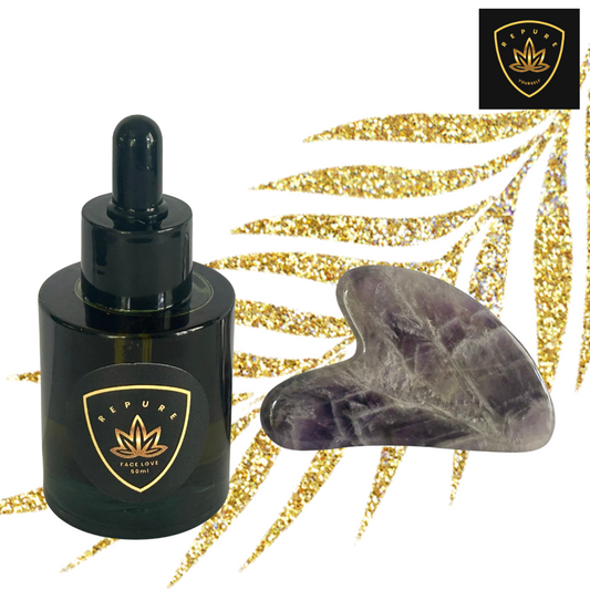 Face Love + Amethyst Crystal Gua Sha Duo
